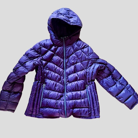 Michael Kors Packable Purple Puffer Jacket with Hood Sz XXL - Picture 1 of 5